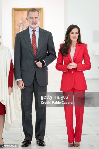 King Felipe VI of Spain and Queen Letizia of Spain visit the "Picasso 1906. La Gran Transformacion" Exhibition on November 14, 2023 in Madrid, Spain.