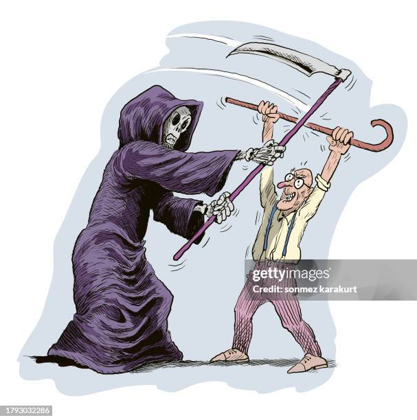 long life - grim reaper stock illustrations