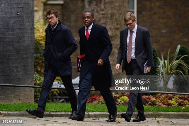 The new Economic Secretary to the U.K. Treasury, or "City Minister", Bim Afolami arrives at Downing Street ahead of the Cabinet Meeting on November...