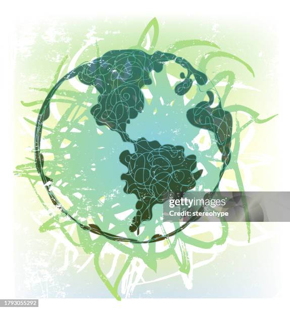 earth scribbles - volcano science stock illustrations