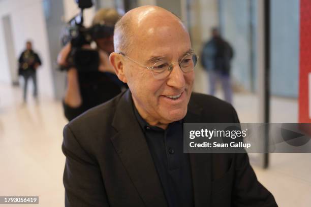 Gregor Gysi, a leading member of the Bundestag faction of the left-wing Die Linke political party, arrives for a meeting of the faction on November...