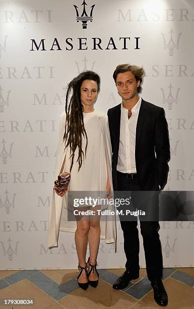 Margherita Laterza and Lorenzo Richelmy attend Premio Kineo Ceremony during the 70th Venice International Film Festival at Terrazza Maserati on...