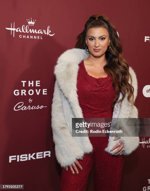 Tori Kelly arrives at the 22nd annual “Christmas at The Grove” Tree Lighting Celebration on November 13, 2023 in Los Angeles, California.