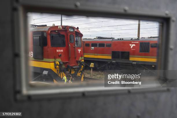 Transnet freight locomotives at the Transnet SOC Ltd. Sentrarand depot, in the Benoni district of Gauteng, South Africa, on Friday, Nov. 17, 2023....