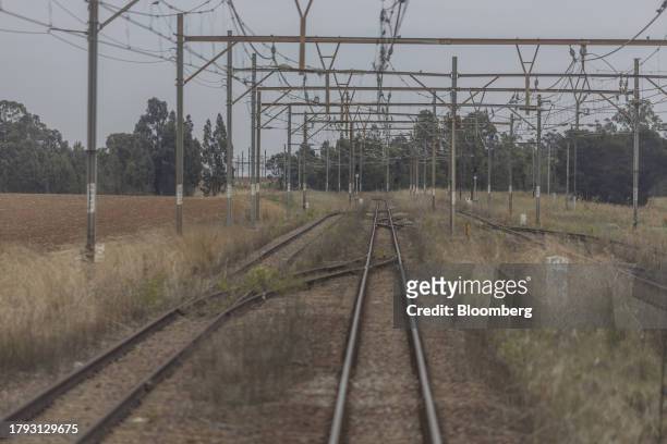 The central corridor rail freight line, between Sentrarand depot and Pyramid South depot, in Gauteng, South Africa, on Friday, Nov. 17, 2023. Volumes...