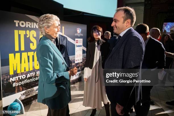 Fondazione Piemontese per la Ricerca sul Cancro Onlus President Allegra Agnelli and Mayor of Turin Stefano Lo Russo attend a Charity brunch and...