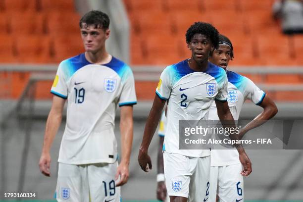 Josh-Kofi Acheampong of England looks on during the FIFA U-17 World Cup Group C match between England and IR Iran at Jakarta International Stadium on...