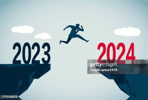 beyond 2024 - striding stock illustrations