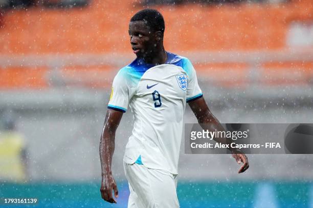 Justin Oboavwoduo of England looks on during the FIFA U-17 World Cup Group C match between England and IR Iran at Jakarta International Stadium on...