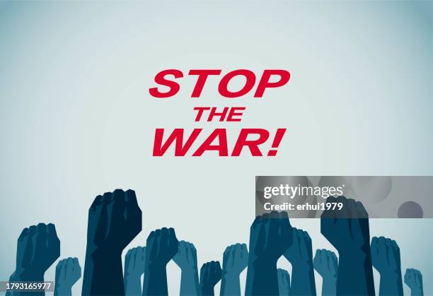 anti-war demonstration - peaceful protest stock illustrations