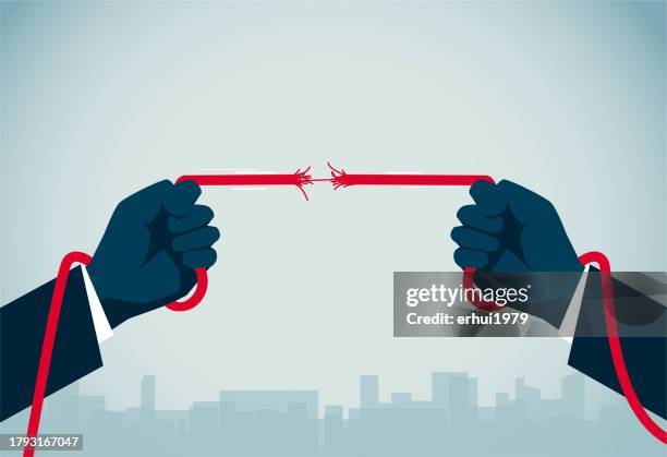 broken rope - pulling rope stock illustrations