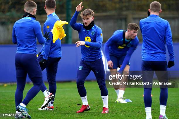 England's Harvey Elliott during a training session at Finch Farm, Liverpool. Picture date: Monday November 20, 2023.