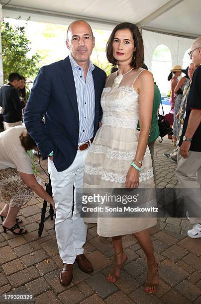 Matt Lauer and wife Annette Roque Lauer attend the 38th Annual Hampton Classic Horse Show - Grand Prix Sunday on September 1, 2013 in Bridgehampton,...