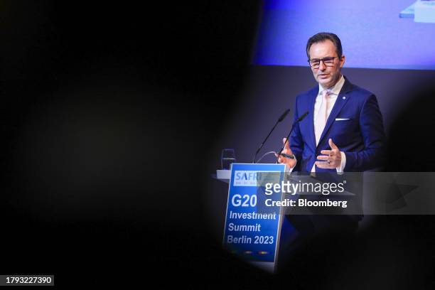 Thomas Schaefer, chief executive officer of Volkswagen AG's VW brand, at the Group of 20 investment summit in Berlin, Germany, on Monday, Nov. 20,...