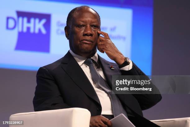 Alassane Ouattara, Cote d'Ivoire's president, at the Group of 20 investment summit in Berlin, Germany, on Monday, Nov. 20, 2023. German Chancellor...