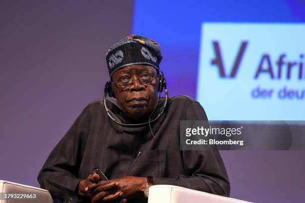 Bola Tinubu, Nigeria's president, at the Group of 20 investment summit in Berlin, Germany, on Monday, Nov. 20, 2023. German Chancellor Olaf Scholz...