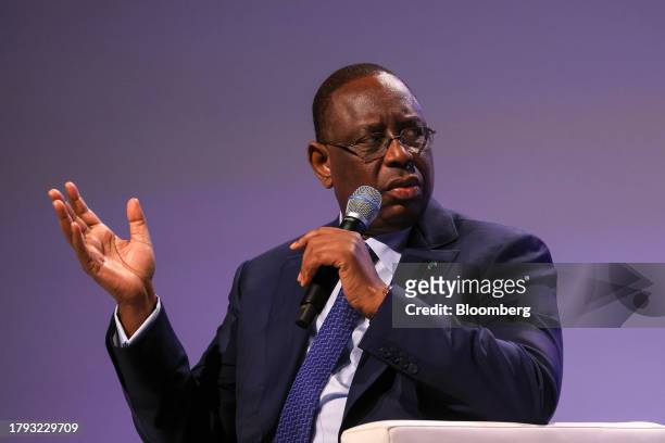 Macky Sall, Senegal's president, at the Group of 20 investment summit in Berlin, Germany, on Monday, Nov. 20, 2023. German Chancellor Olaf Scholz...