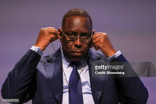 Macky Sall, Senegal's president, at the Group of 20 investment summit in Berlin, Germany, on Monday, Nov. 20, 2023. German Chancellor Olaf Scholz...