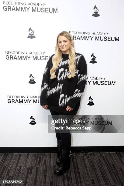 Meghan Trainor attends Spotlight: Meghan Trainor at The GRAMMY Museum on November 08, 2023 in Los Angeles, California.