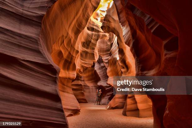 Photographer in Upper Antelope Canyon, Page, Arizona.