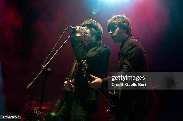 Ross Farrelly and Josh McClorey of The Strypes performs on stage on Day 3 of Electric Picnic Festival 2013 at Stradbally Hall Estate on September 1,...