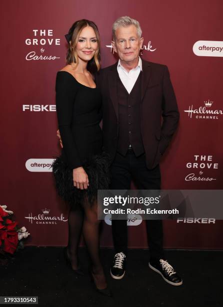David Foster and Katharine McPhee arrive at the 22nd annual “Christmas at The Grove” Tree Lighting Celebration on November 13, 2023 in Los Angeles,...