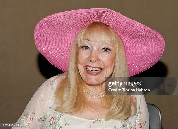 Terry Moore attends the 49th annual Cinecon awards dinner honoring Shirley Jones and Pat Boone at Lowes Hollywood Hotel on September 1, 2013 in...