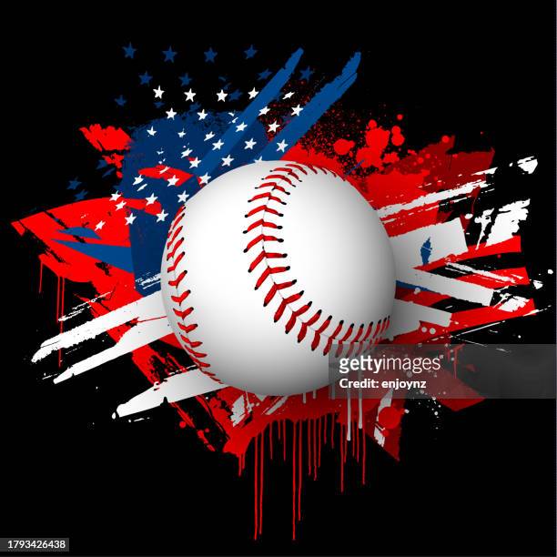 baseball usa grunge poster - baseball graphic stock illustrations