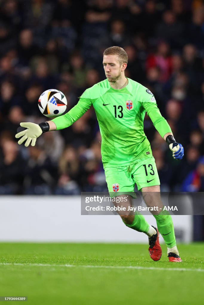 Egil Selvik of Norway during the UEFA EURO 2024 European qualifier