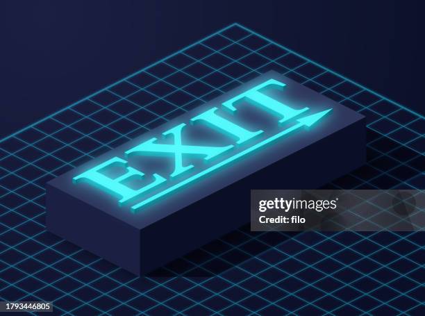 Glowing Exit Sign High-Res Vector Graphic - Getty Images