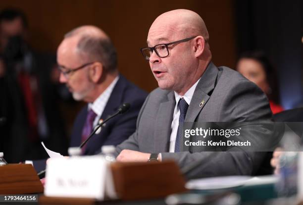 Sean O'Brien, General President of the International Brotherhood of Teamsters, testifies during a Senate Health, Education, Labor and Pensions...