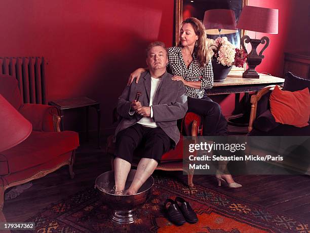 Founder of the film festival of French language, Dominique Besnehard and President of the Jury Catherine Frot are photographed for Paris Match on...
