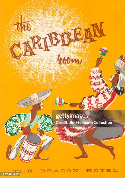 Menu for Beacon Hotel, Caribbean Room reads " The Caribbean Room Beacon Hotel" from 1953 in Canada.