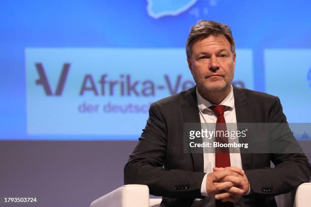 Robert Habeck, Germany's economy and climate minister, at the Group of 20 investment summit in Berlin, Germany, on Monday, Nov. 20, 2023. German...