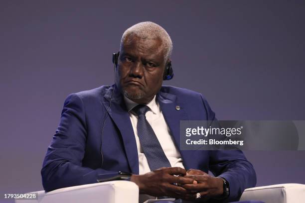 Moussa Faki Mahamat, chairman of the African Union Commission, at the Group of 20 investment summit in Berlin, Germany, on Monday, Nov. 20, 2023....