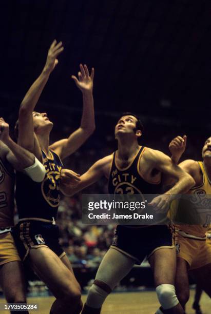 Jerry Lucas of the San Francisco Warriors in action during a game against the Seattle SuperSonics at the Seattle Center Coliseum on November 27, 1970...