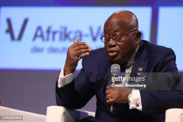 Nana Akufo-Addo, Ghana's president, at the Group of 20 investment summit in Berlin, Germany, on Monday, Nov. 20, 2023. German Chancellor Olaf Scholz...