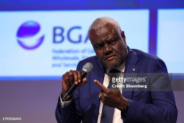 Moussa Faki Mahamat, chairman of the African Union Commission, at the Group of 20 investment summit in Berlin, Germany, on Monday, Nov. 20, 2023....
