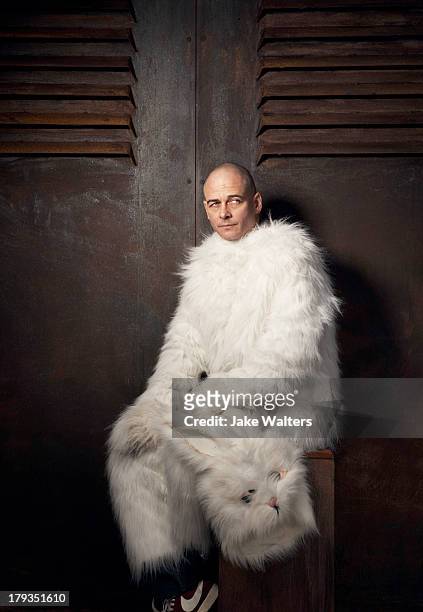 Artist Dinos Chapman is photographed for Vinyl Factory on September 12, 2012 in London, England.