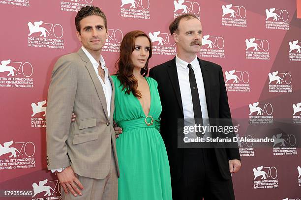 Director Andrea Pallaoro, actors Catalina Sandino Moreno and Brian O'Byrne attend "Medeas" Photocall during the 70th Venice International Film...