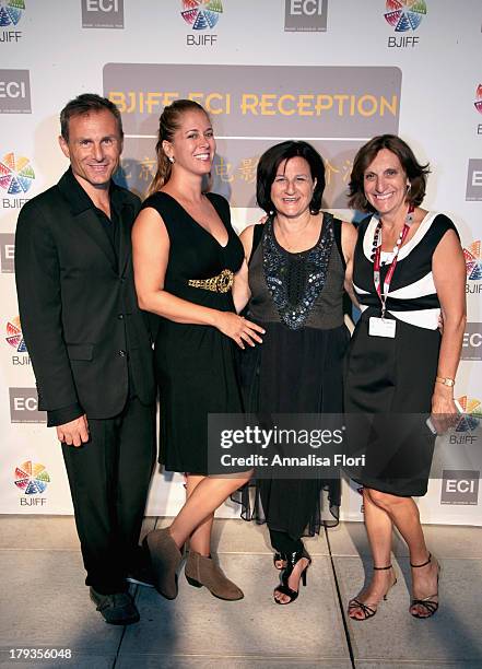 Peter Arpeselle, Annie Wood, Bonnie Voland and Silvie Bizio attend the Beijing International Film Festival Organization Committee Reception during...