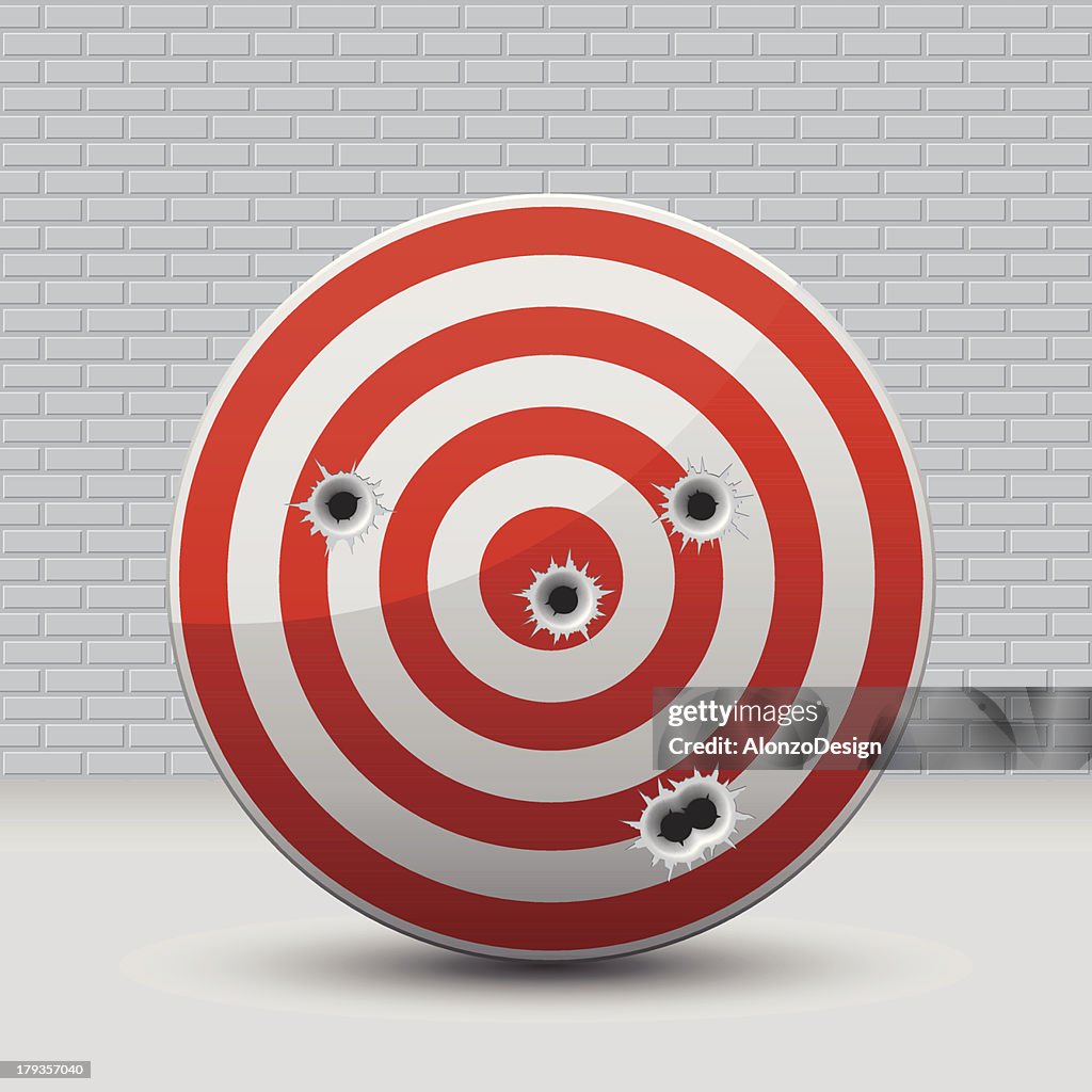 Bullet Riddled Target Target With Bullet Holes High-Res Vector Graphic - Getty Images