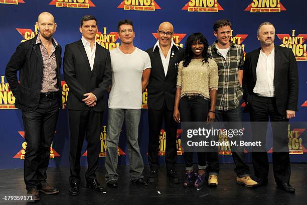 Director Sean Foley, cast member Nigel Harman, Simon Cowell, writer Harry Hill, cast members Cynthia Erivo and Alan Morrissey and writer Steve Brown...