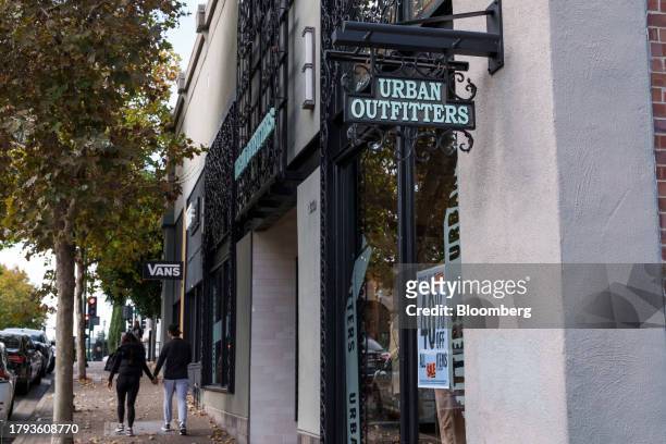 Sale sign at an Urban Outfitters store in Walnut Creek, California, US, on Friday, Nov. 17, 2023. Urban Outfitters Inc. Is expected to release...