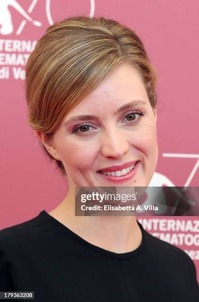 Actress Evelyne Brochu attends the 'Tom And The Farm' Photocall during the 70th Venice International Film Festival at the Palazzo del Casino on...