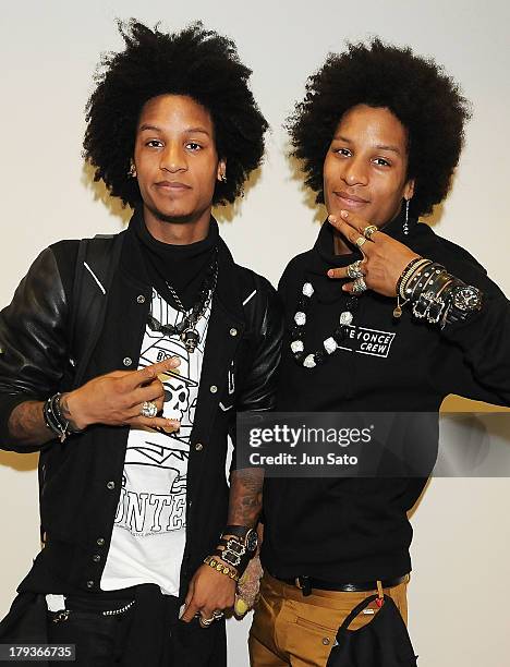 Beyonce's show dancers Larry Bourgeois and Laurent Bourgeois of Les Twins are seen upon airport arrival on September 2, 2013 in Tokyo, Japan.