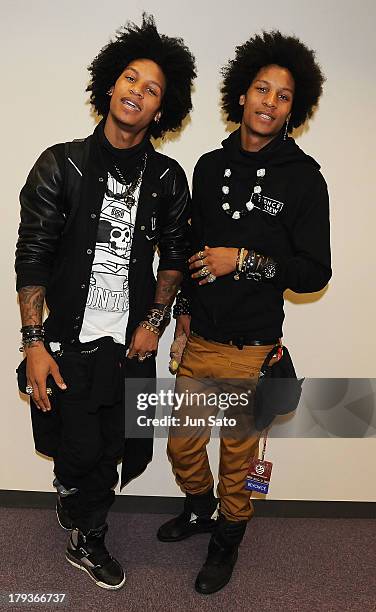 Beyonce's show dancers Larry Bourgeois and Laurent Bourgeois of Les Twins are seen upon airport arrival on September 2, 2013 in Tokyo, Japan.