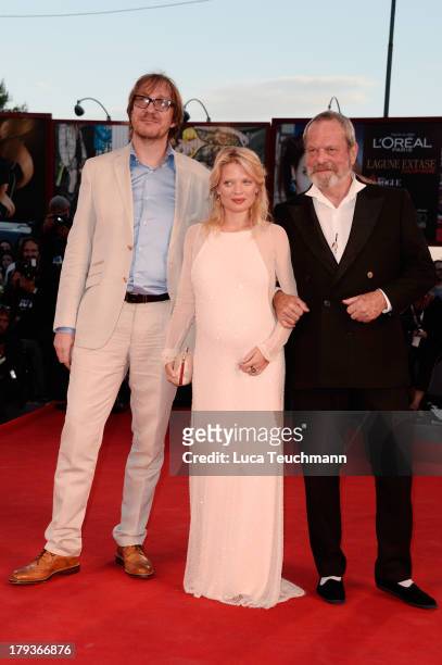 Actors David Thewlis and Melanie Thierry and director Terry Gilliam attend the "The Zero Theorem" Premiere during the 70th Venice International Film...