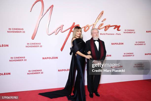 Giannina Facio and Director Ridley Scott attend the "Napoleon" World Premiere at Salle Pleyel on November 14, 2023 in Paris, France.
