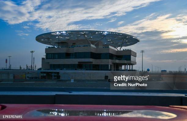 The Lusail Club building during the final race of the MotoGP Qatar Airways Grand Prix of Qatar 2023 at the Losail international circuit in Doha,...